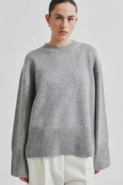 Alpha Knit O-Neck, grey melange