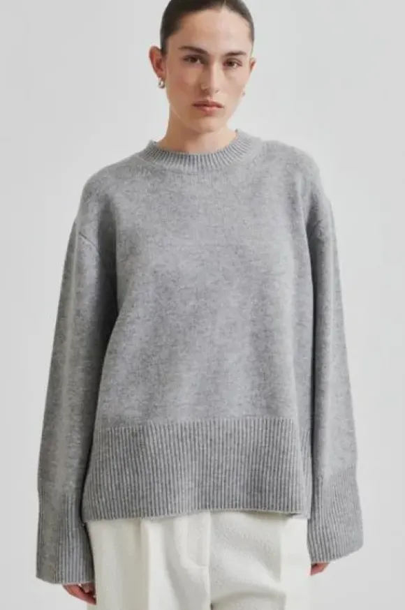Alpha Knit O-Neck, grey melange
