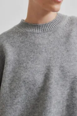 Alpha Knit O-Neck, grey melange
