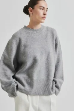 Alpha Knit O-Neck, grey melange