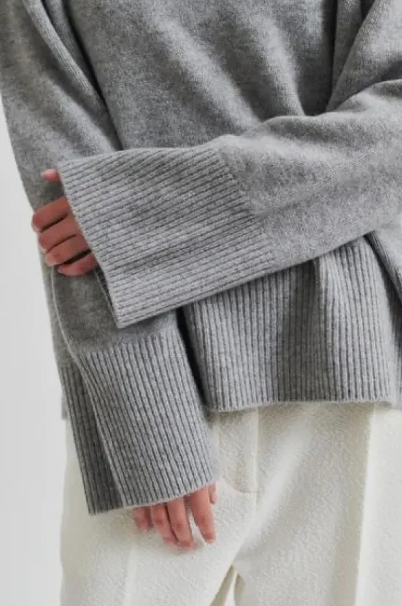 Alpha Knit O-Neck, grey melange