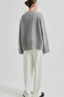 Alpha Knit O-Neck, grey melange