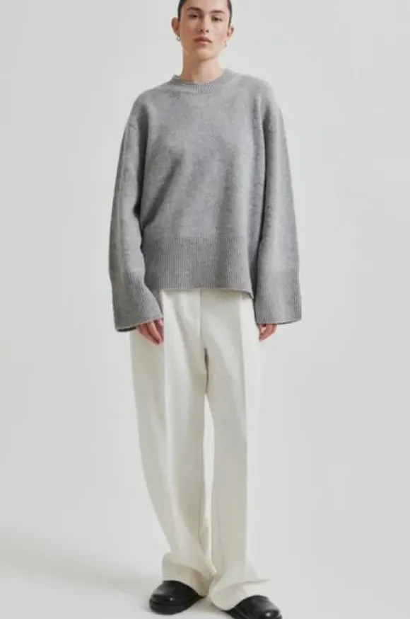 Alpha Knit O-Neck, grey melange