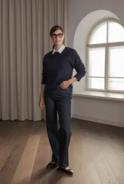 Arielle pitkähihainen neule, dark navy