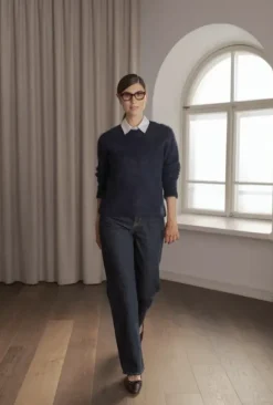 Arielle pitkähihainen neule, dark navy