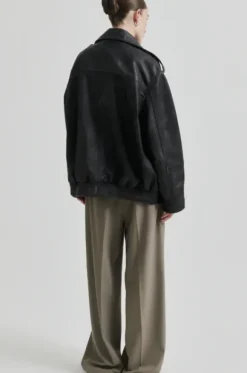 Auras Leather Jacket, black