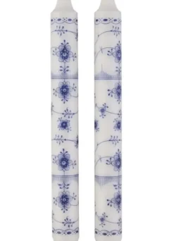 Blue Fluted kuviokruunukynttilä 25cm, sininen