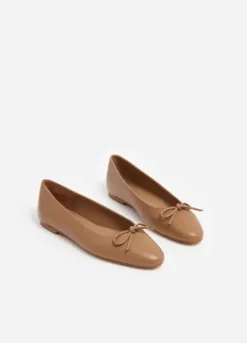 Bodil ballerinat nahkaa, cognac