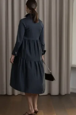 Clarette pitkähihainen mekko, dark navy