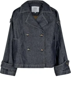 Columbus Trench Jacket, dark blue denim