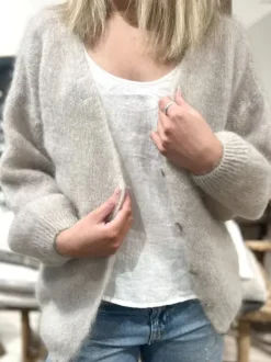 Cornelia mohairneuletakki, beige