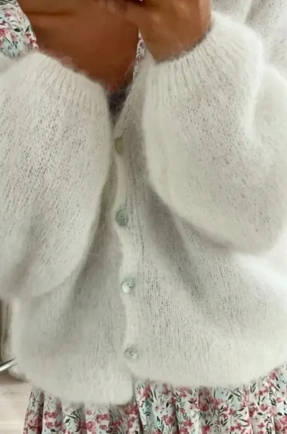 Cornelia mohairneuletakki, white