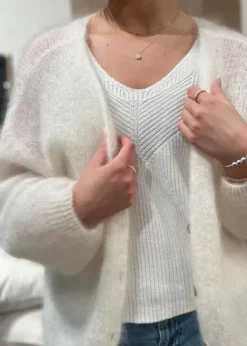 Cornelia mohairneuletakki, white