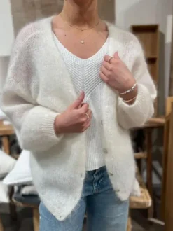 Cornelia mohairneuletakki, white