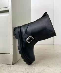 Flattered - Anine saappaat nahkaa, musta