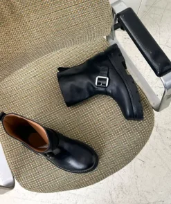 Flattered - Anine saappaat nahkaa, musta