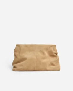 Flattered - Clay Clutch mokkanahkaa, sand