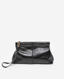 Flattered - Clay Mini Clutch handbag, Patent black