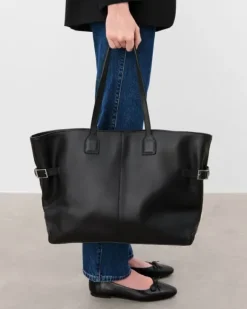 Flattered - Lesley tote bag, leather black