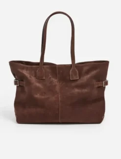 Flattered - Lesley tote bag, suede chocolate
