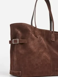 Flattered - Lesley tote bag, suede chocolate