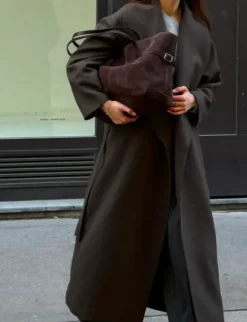 Flattered - Lesley tote bag, suede chocolate