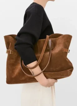 Flattered - Lesley tote bag, suede bourbon