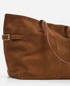 Flattered - Lesley tote bag, suede bourbon