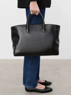 Flattered - Lola tote bag leather, black