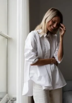 Gauhar - klassinen paitapusero, valkoinen