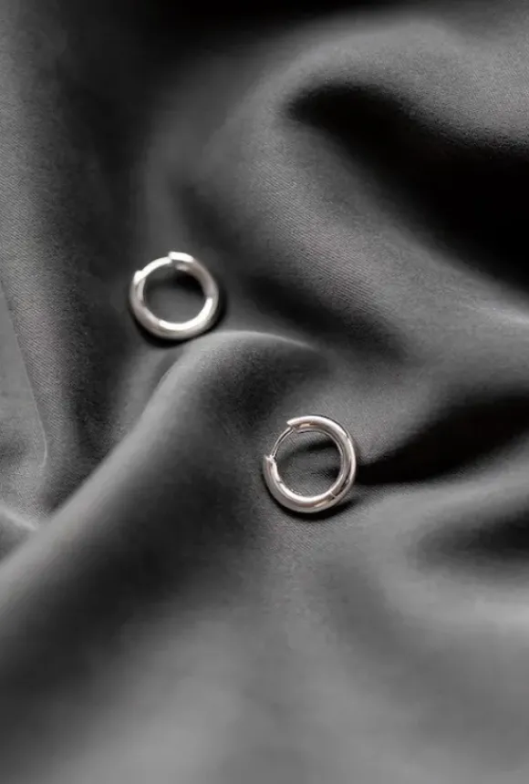 Gauhar - korvakorut, rengas plain hopea