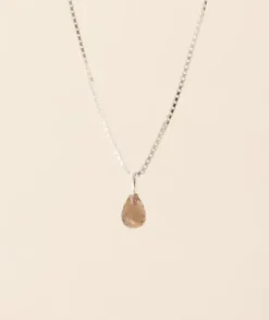 Gauhar - Smoky Quartz Drop riipus, hopea