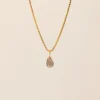 Gauhar - Smoky Quartz Drop riipus, kulta