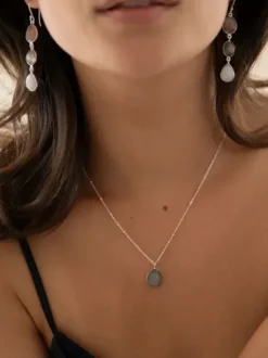 Granted Peach Moonstone Labradorite Moonstone SP korvakorut