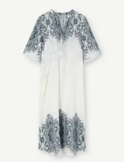 Gustav - Hali pitkä mekko, white/blue