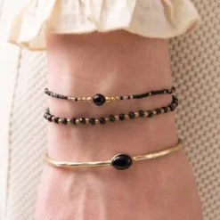 Iris rannekoru Black Onyx, gold