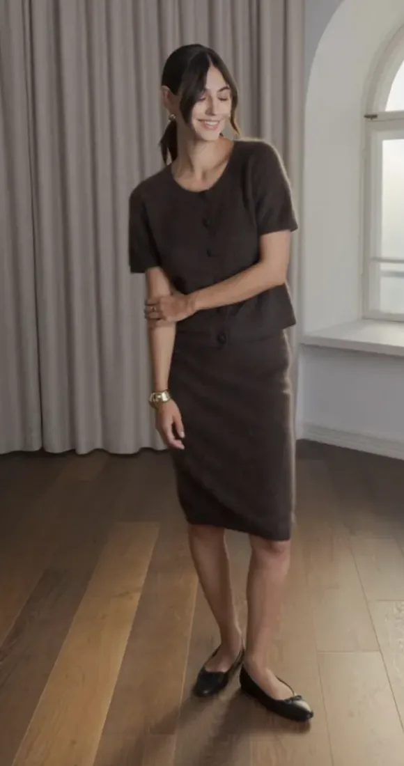 Kaia cashmere hame, dark chocolate