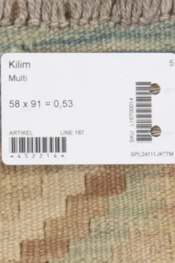 Kelim matto, multi #616 / 58x91cm