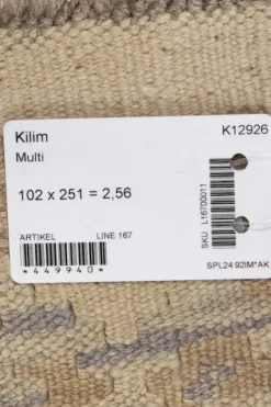 Kelim matto, multi custom #623 / 102x251cm