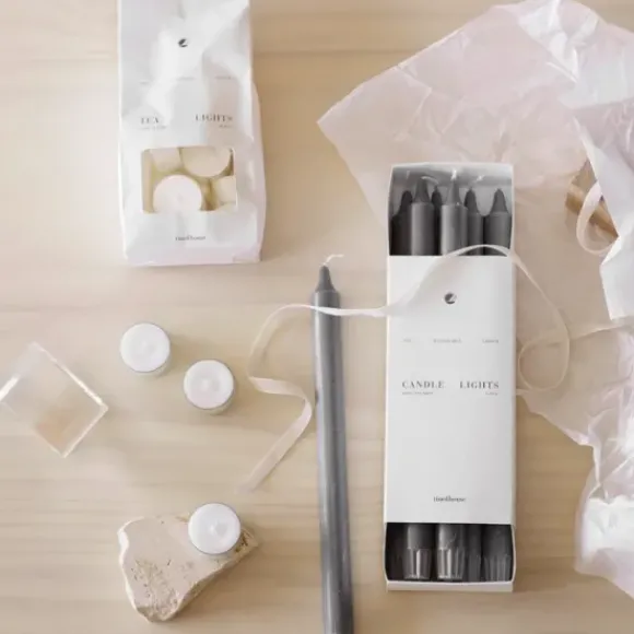 Kruunukynttilä 8-pack, grey