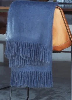Mohair torkkupeitto, Denim Blue