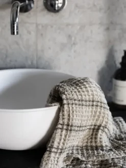 Nella vohvelipyyhe 50x70, taupe stripe