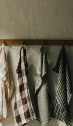 Olsson & Jensen - Vipa ruudullinen keittiöpyyhe pellavaa