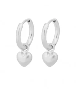 Pernille Corydon - Heart Huggies korvakorut, hopea