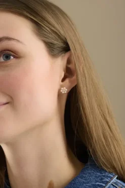 Pernille Corydon - Ocean Bloom nappikorvakorut, hopea