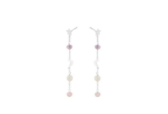 Pernille Corydon - Pastel Dream ketjukorvakorut, hopea