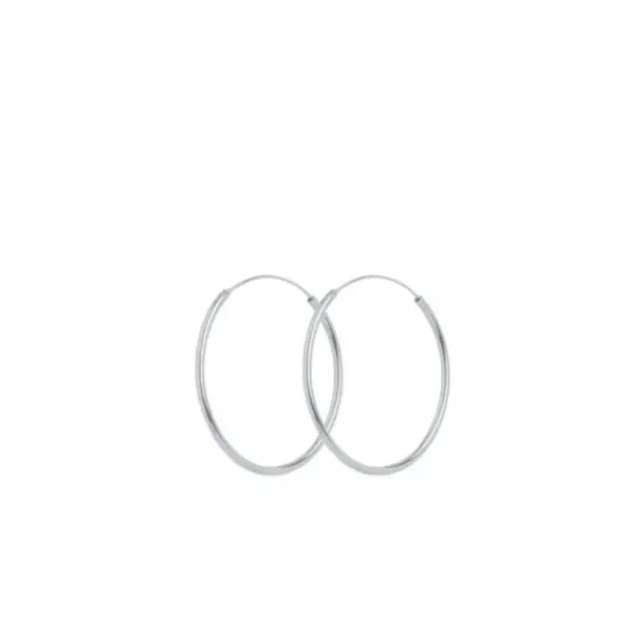 Pernille Corydon - Plain hoops korvakorut 30mm, hopea
