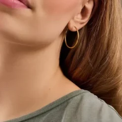 Pernille Corydon - Plain hoops korvakorut 30mm, hopea