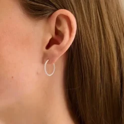 Pernille Corydon - Small Twisted Creoles korvakorut, hopea