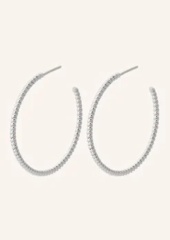 Pernille Corydon - Twisted Creoles korvakorut, hopea